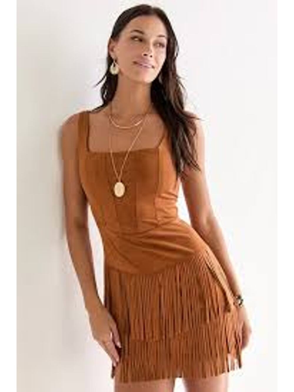 Trixxi Corset Fringe Waisted Mini Dress Size XL